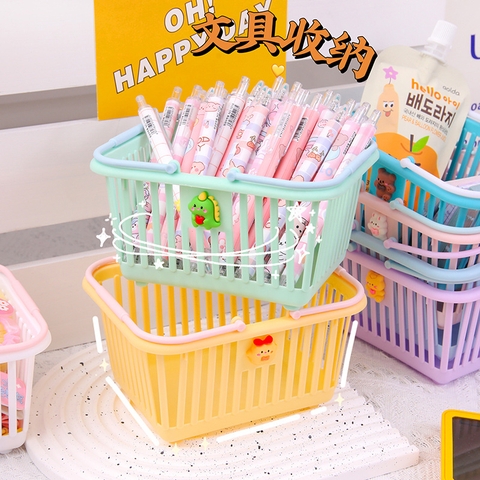 COMBO 50 CÁI (9K/CÁI) RỔ NHỰA ĐÍNH CHARM VUÔNG ĐỰNG MỸ PHẨM VẬT DỤNG CÁ NHÂN SIZE 14