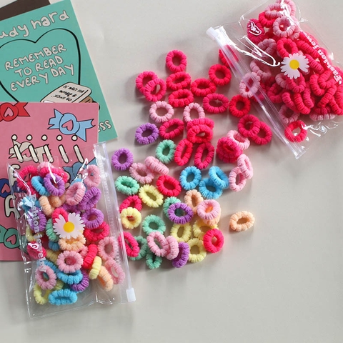 TÚI ZIP 100 CHUN BUỘC TÓC HOA MỀM CHO BÉ 1136