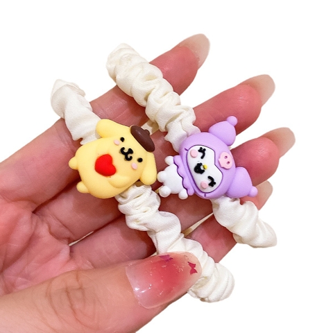 COMBO 5 VĨ (10K/VĨ) VĨ 5 CHUN BUỘC TÓC NHÚNG TRẮNG ICON- MS904