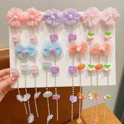 COMBO 5 SET- SET 2 KẸP MÁI THẮT BÍM DÀI PHỐI HẠT