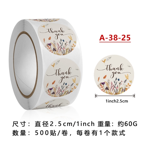 CUỘN 500 STICKER CẢM ƠN GÓI QUÀ CỰC XINH