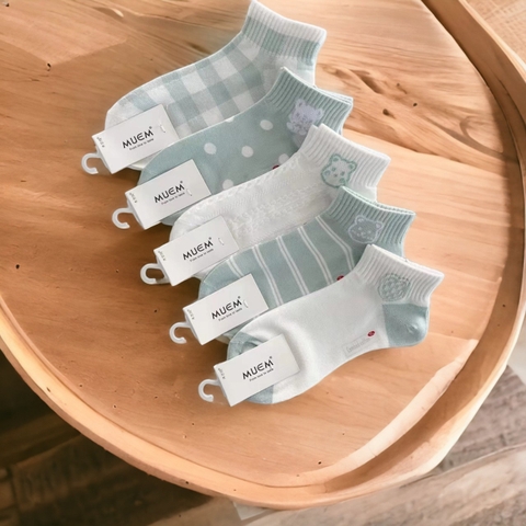 COMBO 5 SET (61K/SET) LỐ 10 ĐÔI VỚ NGẮN HÀNG COTTON XỊN