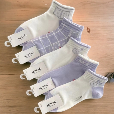 COMBO 5 SET (61K/SET) LỐ 10 ĐÔI VỚ NGẮN HÀNG COTTON XỊN