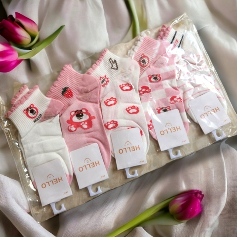 COMBO 5 SET (61K/SET) LỐ 10 ĐÔI VỚ NGẮN HÀNG COTTON XỊN