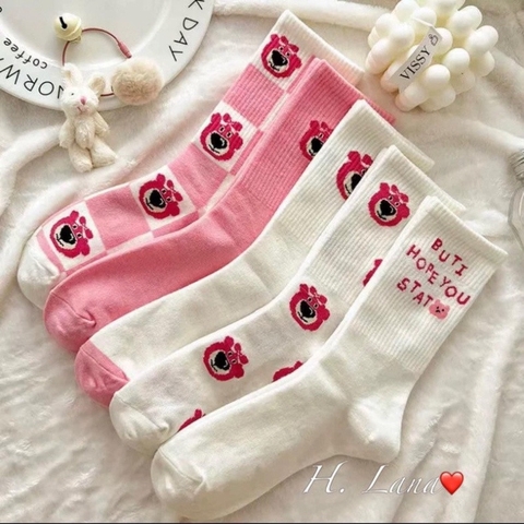 COMBO 5 SET (57K/SET) -SET 10 ĐÔI TẤT LOTSO CỔ CAO SIZE LỚN 35-40