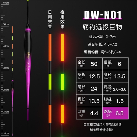 Phao đèn săn hàng ăn chì nặng bé hề tím đen mã DW-NO