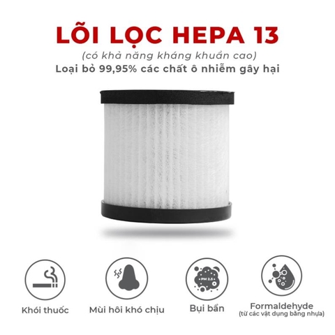 Máy lọc không khí ô tô HEPA, lọc bụi mịn, tạo ion âm, khử mùi, phân loại mức độ không khí, hiển thị nhiệt độ, độ ẩm, cảm ứng