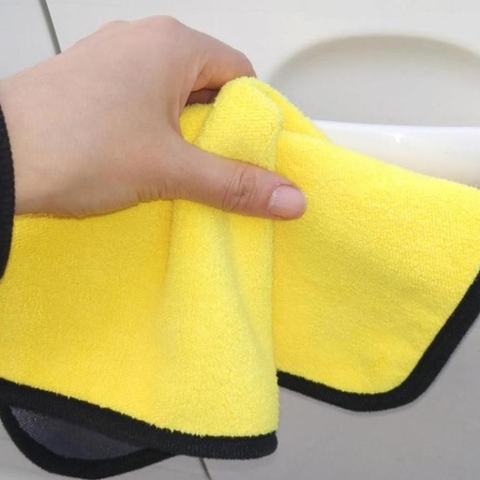 Khăn lau ô tô 2 mặt đa năng Microfiber siêu mềm siêu thấm, dày, không đổ lông, chuyên dụng lau xe ô tô