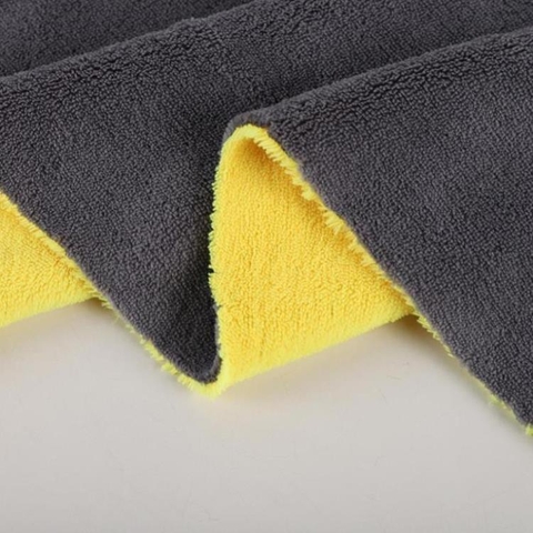 Khăn lau ô tô 2 mặt đa năng Microfiber siêu mềm siêu thấm, dày, không đổ lông, chuyên dụng lau xe ô tô