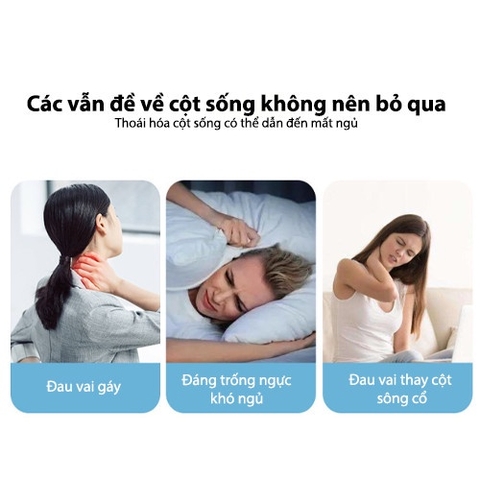 Gối massage cột sống cổ, bấm huyệt cổ vai gáy, hỗ trợ nắn chỉnh, phục hồi chức năng cổ vai gáy