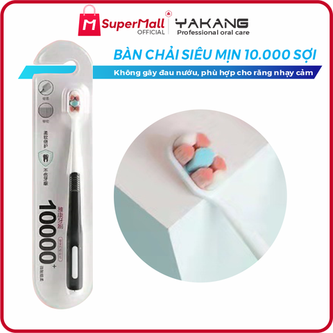 Bàn chải siêu mịn YAKANG cao cấp 10.000 sợi lông siêu mịn mềm mại không đau nướu, dùng cho răng nhạy cảm