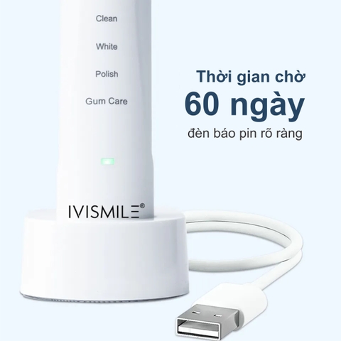 Bàn chải đánh răng điện tích hợp LED tẩy trắng răng IVISMILE LED Sonic Electric Toothbrush PRO Limited Edition