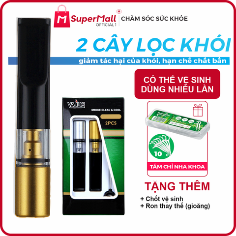 COMBO 2 cây Đầu Lọc cao cấp VAJUE YJ-106, giảm tác hại của khói, có thể vệ sinh, tái sử dụng