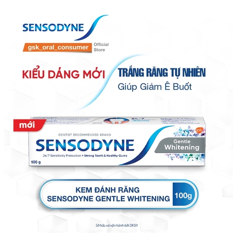 Kem đánh răng Sensodyne Gentle Whitening - 100G, làm trắng răng, chống ê buốt răng