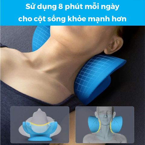 Gối massage cột sống cổ, bấm huyệt cổ vai gáy, hỗ trợ nắn chỉnh, phục hồi chức năng cổ vai gáy
