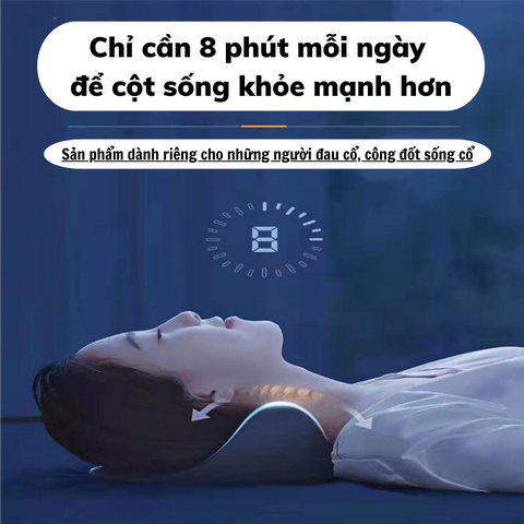 Gối massage cột sống cổ, bấm huyệt cổ vai gáy, hỗ trợ nắn chỉnh, phục hồi chức năng cổ vai gáy