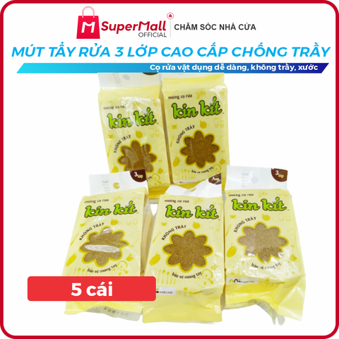 Mút tẩy rửa đa năng 3 lớp cao cấp Kin Kít - Chống trầy xước mặt kính, mặt kiếng, bảo vệ móng tay - Mút cọ rửa cao cấp