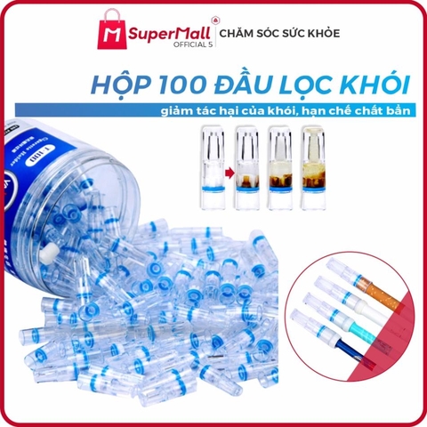 Hộp 100 đầu lọc khói T100, lọc khói bẩn, hạn chế tác hại của khói