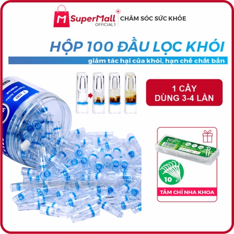 Hộp 100 đầu lọc khói T100, lọc khói bẩn, hạn chế tác hại của khói