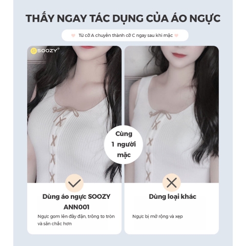 Áo ngực không gọng đệm mỏng SOOZY, nâng ngực chống chảy xệ, điều chỉnh làm đẹp ngực, nâng ngực 2-5cm, ANN001