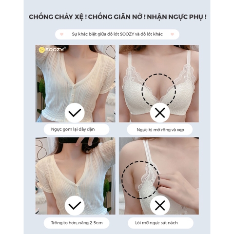 Áo ngực không gọng đệm mỏng SOOZY, nâng ngực chống chảy xệ, điều chỉnh làm đẹp ngực, nâng ngực 2-5cm, ANN001
