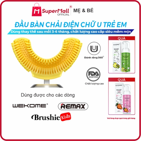 Bàn chải điện chữ U cho bé WEKOME, 2-8 tuổi, hình gà con, chống nước, sạc, có nhạc, đèn LED trắng răng, kích thích mọc răng