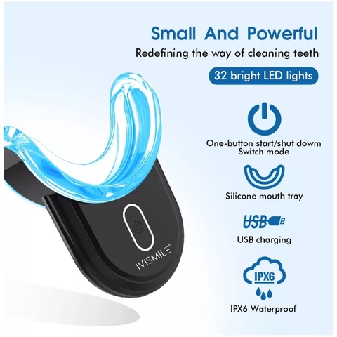 Máy tẩy trắng răng tại nhà IVISMILE Extra V5, 32 LED, tẩy trắng răng an toàn, hiệu quả sau 7 ngày - chuẩn EU