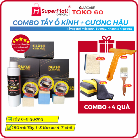 TOKO 60M - Kem tẩy gương, kính chiếu hậu ô tô, an toàn lớp chống chóa, kính thủy