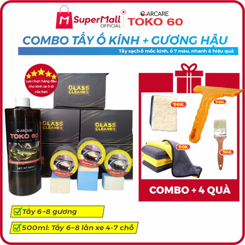 TOKO 60M - Kem tẩy gương, kính chiếu hậu ô tô, an toàn lớp chống chóa, kính thủy