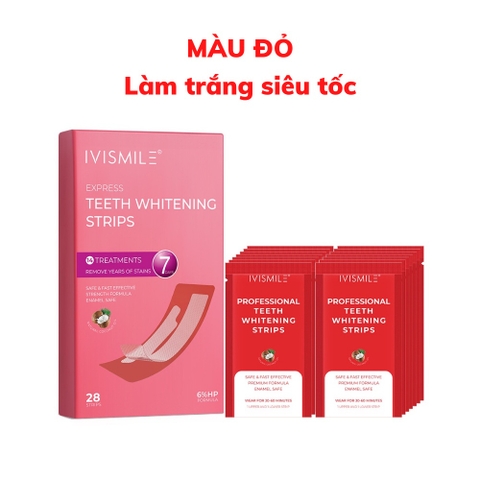 [Hộp 14 gói] Miếng dán trắng răng IVISMILE làm trắng tại nhà an toàn không ê buốt, không bào mòn