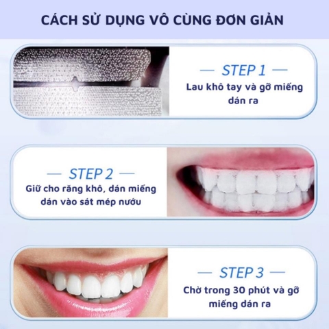 [Hộp 14 gói] Miếng dán trắng răng IVISMILE làm trắng tại nhà an toàn không ê buốt, không bào mòn