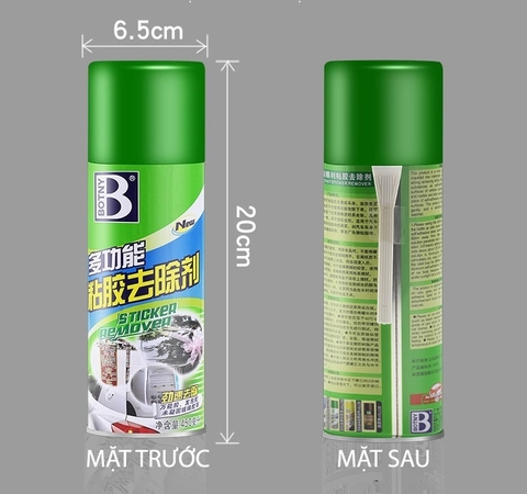 Chai xịt tẩy keo dán BOTNY Sticker Remover 450ml, tẩy vết keo, vết dán decal trên mọi bề mặt