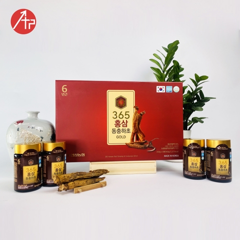 Chiết xuất hồng sâm Hàn Quốc & đông trùng hạ thảo 365 Korean Red Ginseng & Cordyceps Gold 4 lọ