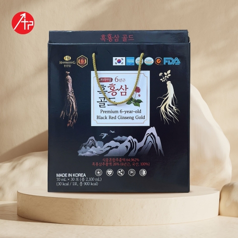 Thực phẩm bổ sung Premium 6-year-old Black Red Ginseng Gold (Nước hắc hồng sâm cao cấp 6 năm tuổi)