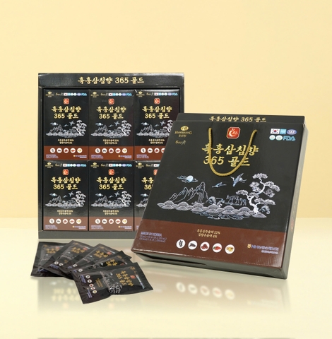 Thực phẩm bổ sung Black Red Ginseng Agarwood 365 Gold