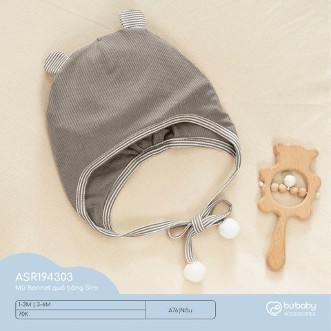 Mũ Bonnet Quả Bông Siro Bubaby ASR194303