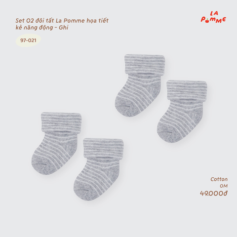 Set 02 đôi tất La Pomme họa tiết kẻ năng động
