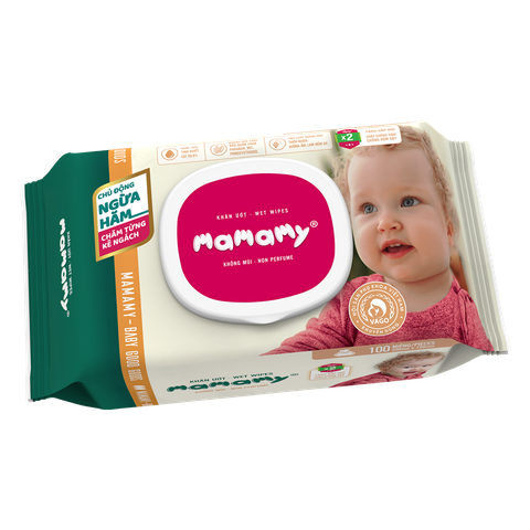 Khăn ướt có nắp Mamamy không mùi 100 tờ