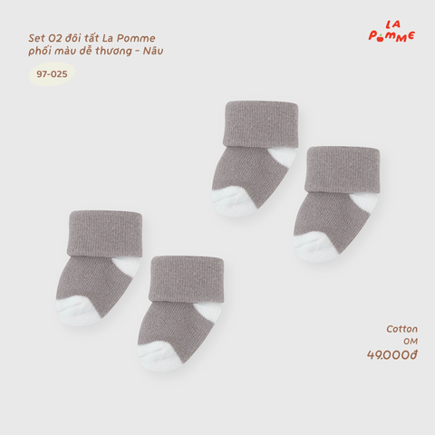 Set 02 đôi tất La Pomme phối màu dễ thương