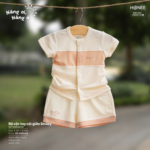 Bộ cộc tay cài giữa Smiley 8935344807997