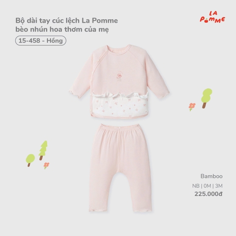 Bộ dài tay cúc lệch La Pomme bèo nhún hoa thơm của mẹ 15458