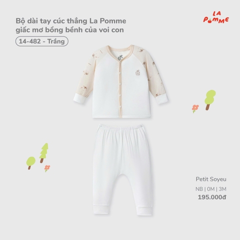 Bộ dài tay cúc thẳng La Pomme giấc mơ bồng bềnh của voi con 14482