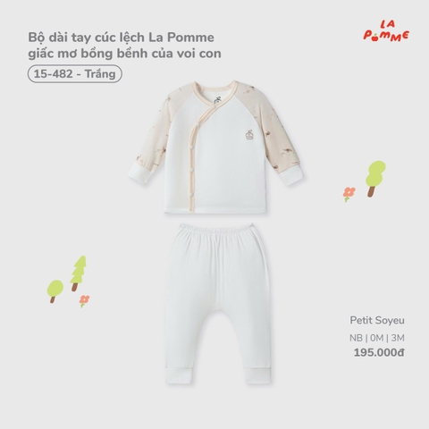 Bộ dài tay cúc lệch La Pomme giấc mơ bồng bềnh của voi con 15482