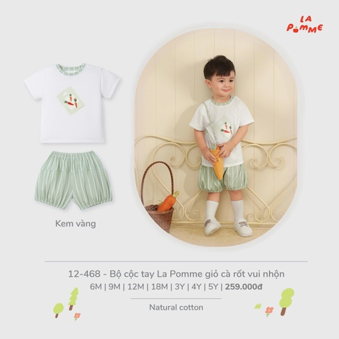 Bộ cộc tay La Pomme giỏ cà rốt vui nhộn 12468