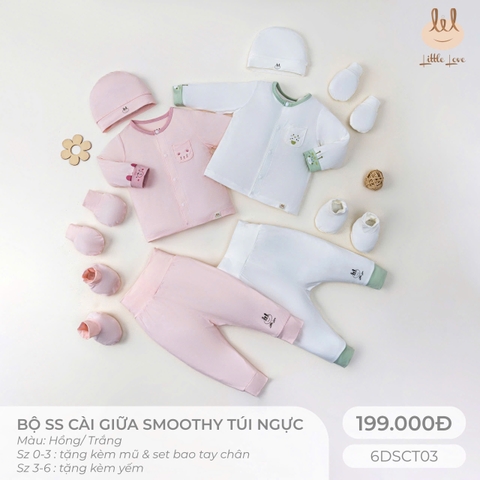 Bộ sơ sinh cài giữa smoothy 6DSCT03