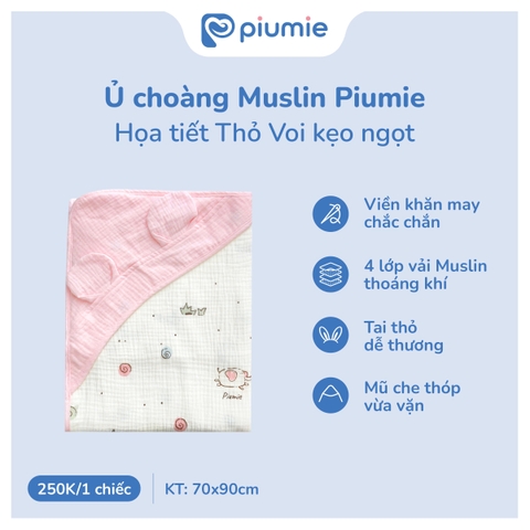 Khăn ủ muslin họa tiết