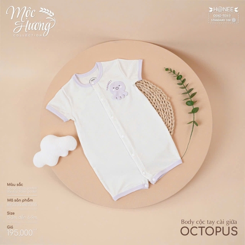 Body cộc tay cài giữa octopus