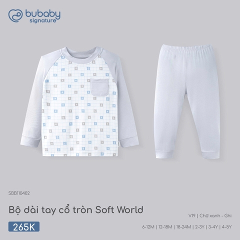 Bộ dài tay cổ tròn Soft World Bubaby SBB110402