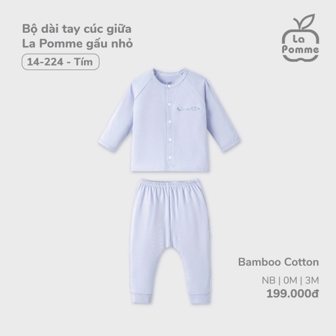Bộ Dài Tay Cúc Giữa La Pomme Gấu Nhỏ 14224