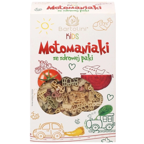 Mì nui rau củ cho bé hình xe động cơ Bartolini 250g